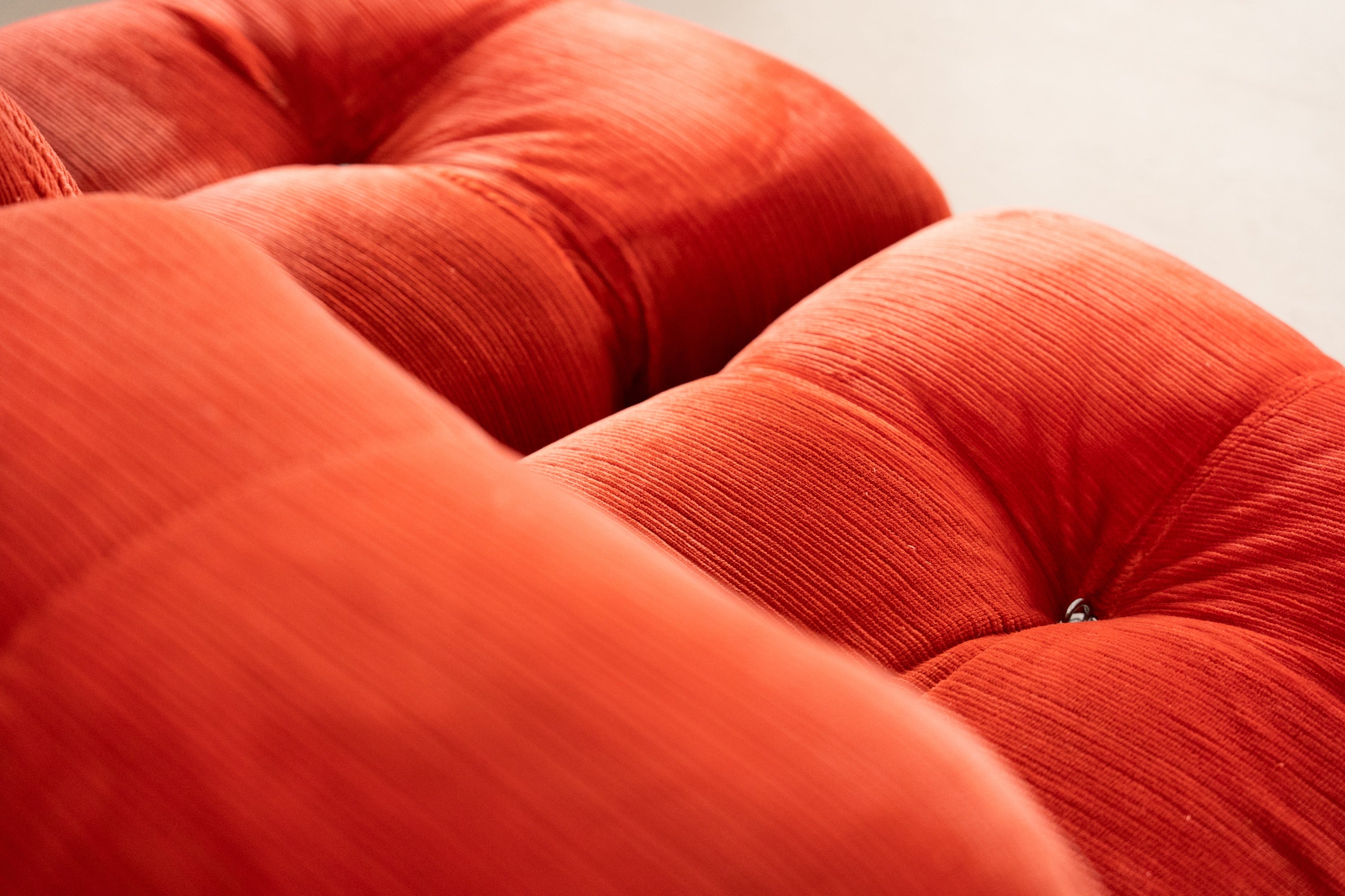 Camaleonda Modular Sofa by Mario Bellini for B&B Italia — close-up of textured orange upholstery