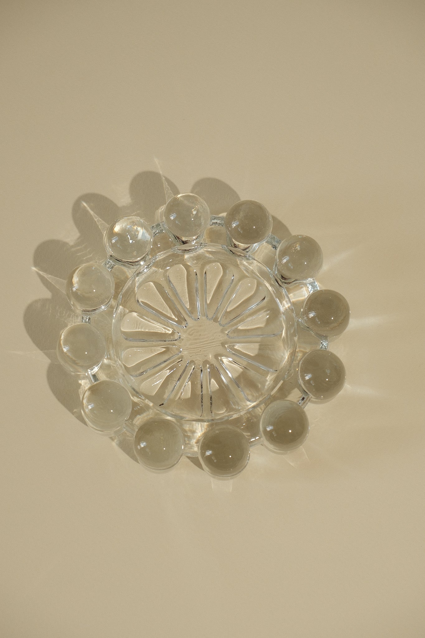 Heavy Clear Glass Candleholder — lifestyle setting