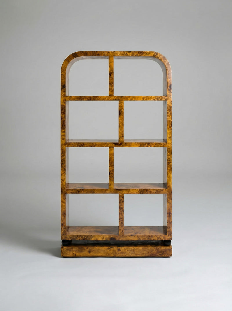 Calisto' Olive Burl Bookcase by Meola Interiors | The Oblist — handcrafted olive burl wood