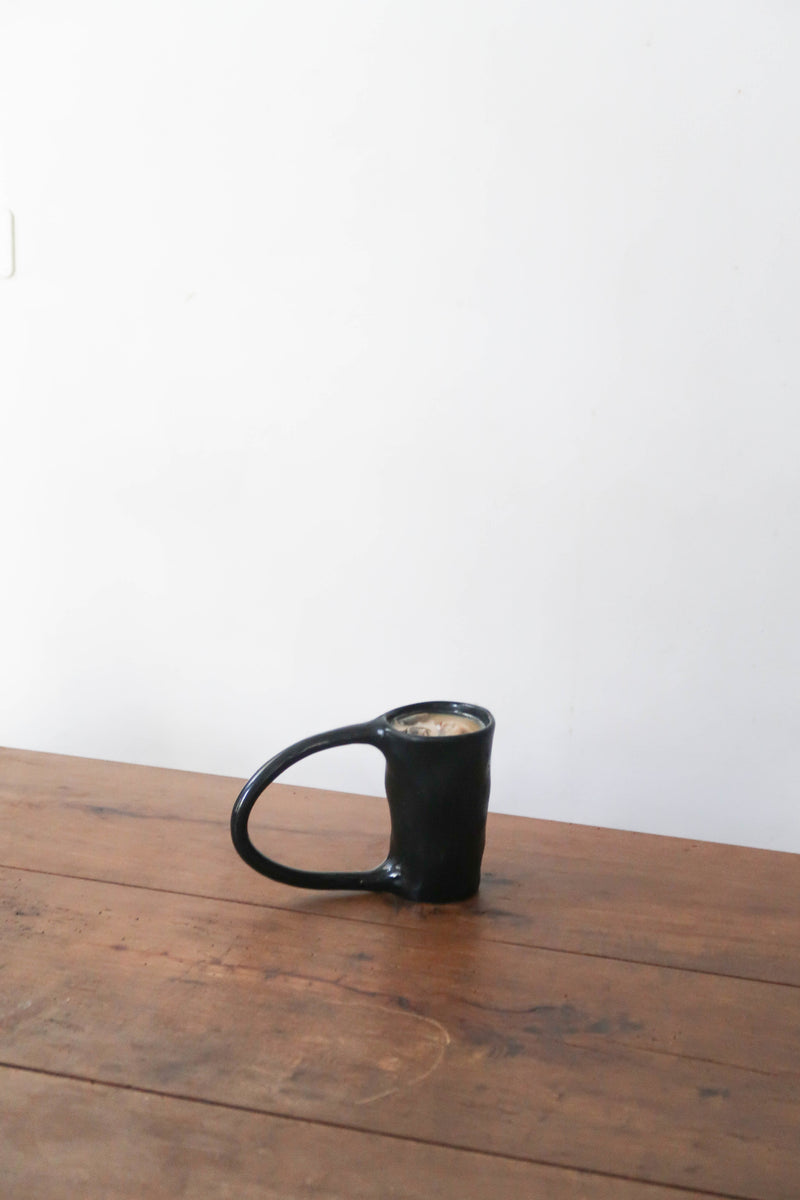 Large Stoneware Coffee Mug by Céju | The Oblist — matte black finish, handcrafted