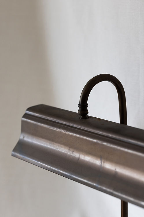 Double Arm Bronze Library Lamp — detail view