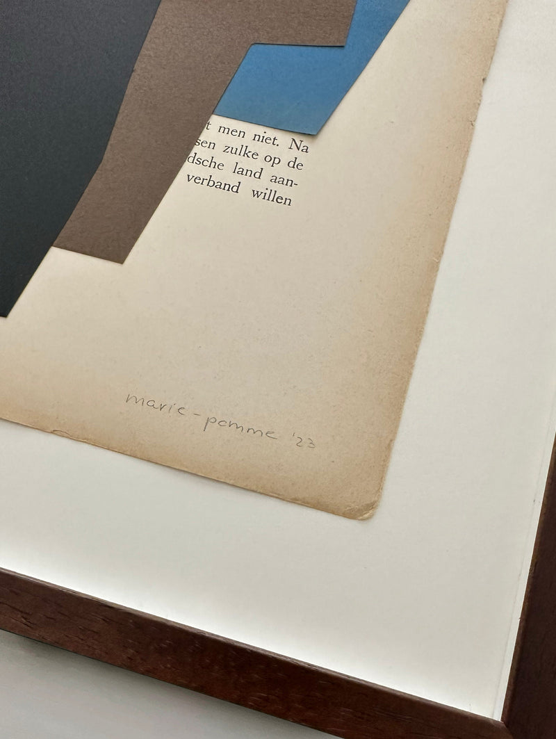 Blue Series #2 - Paper Collage — close-up of layered paper textures