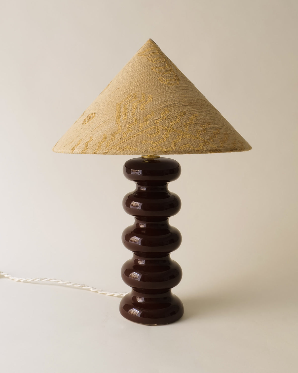 Sculptural Ceramic Table Lamp — side angle