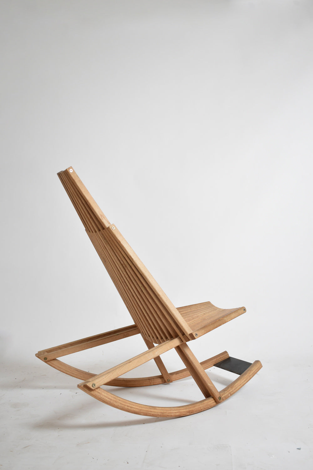 Wooden Rocking Chair, 1980s — detail view