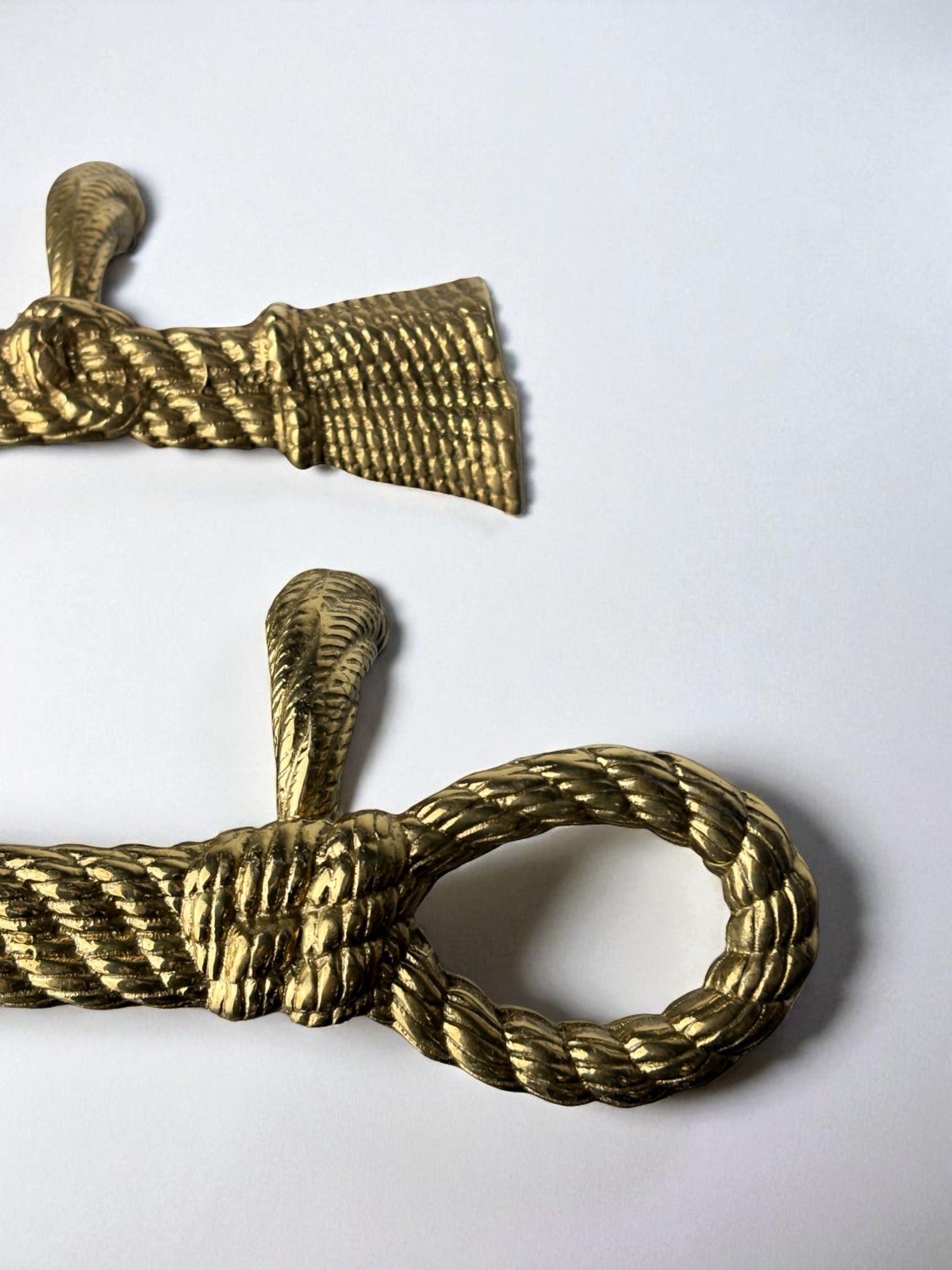 Valenti Bronze Rope Knot Door Handles, Spain, 1980s — side angle