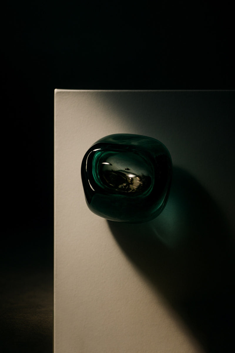 Knob Collection Sculptures in Glass by HOMA | The Oblist — handcrafted green glass