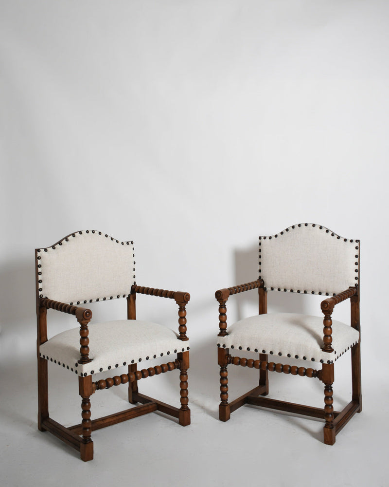 Pair of turned wood armchairs, XIXth c. by Barracuda Interiors | The Oblist