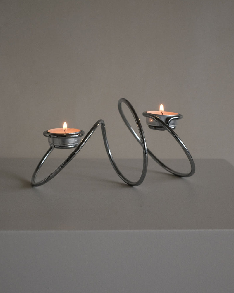 Chrome Candleholder by septembre studios | The Oblist — modern chrome design