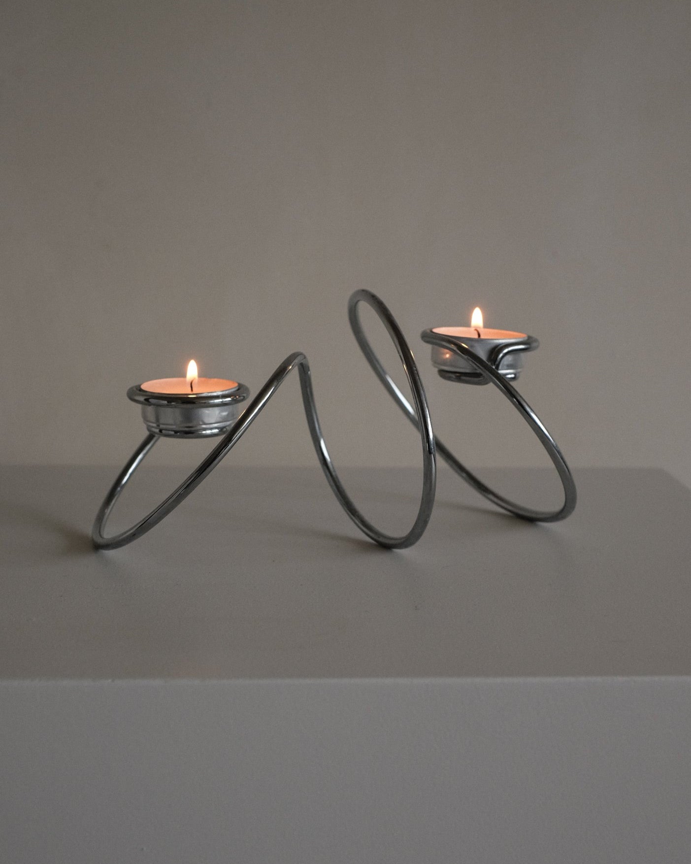 Chrome Candleholder by septembre studios | The Oblist — modern chrome design