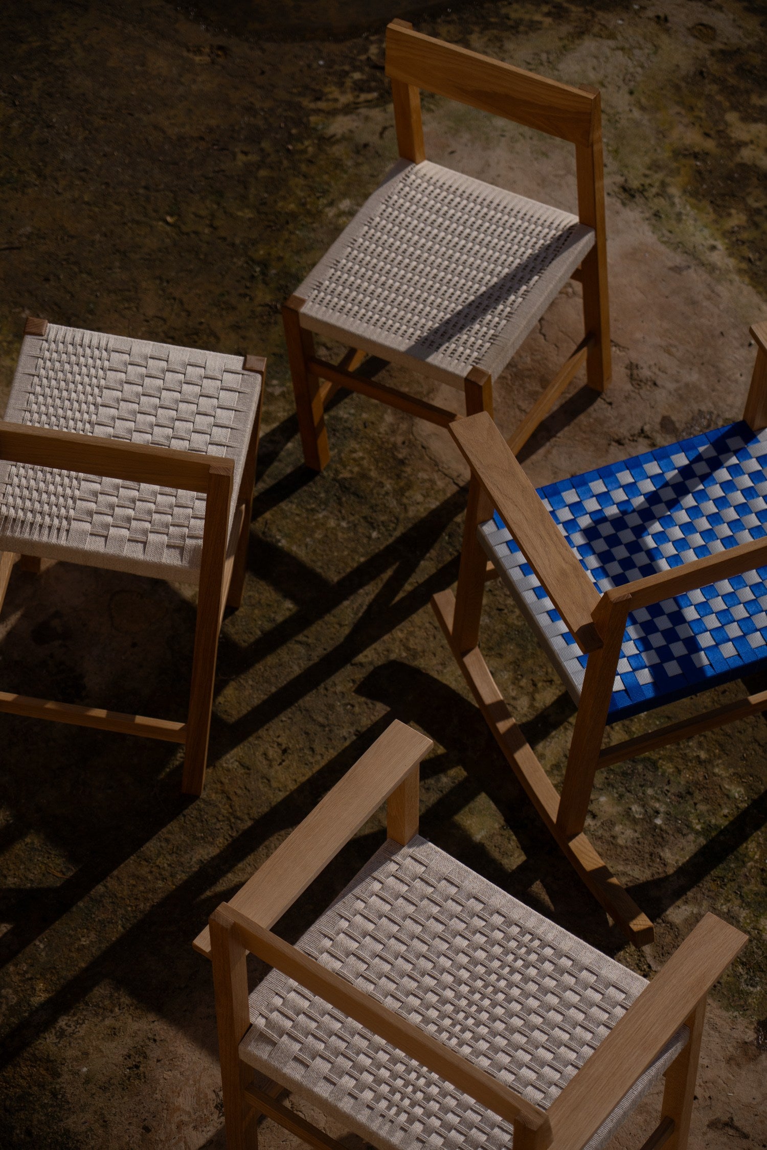 "Cadira.03" Hand woven oak chair — close-up