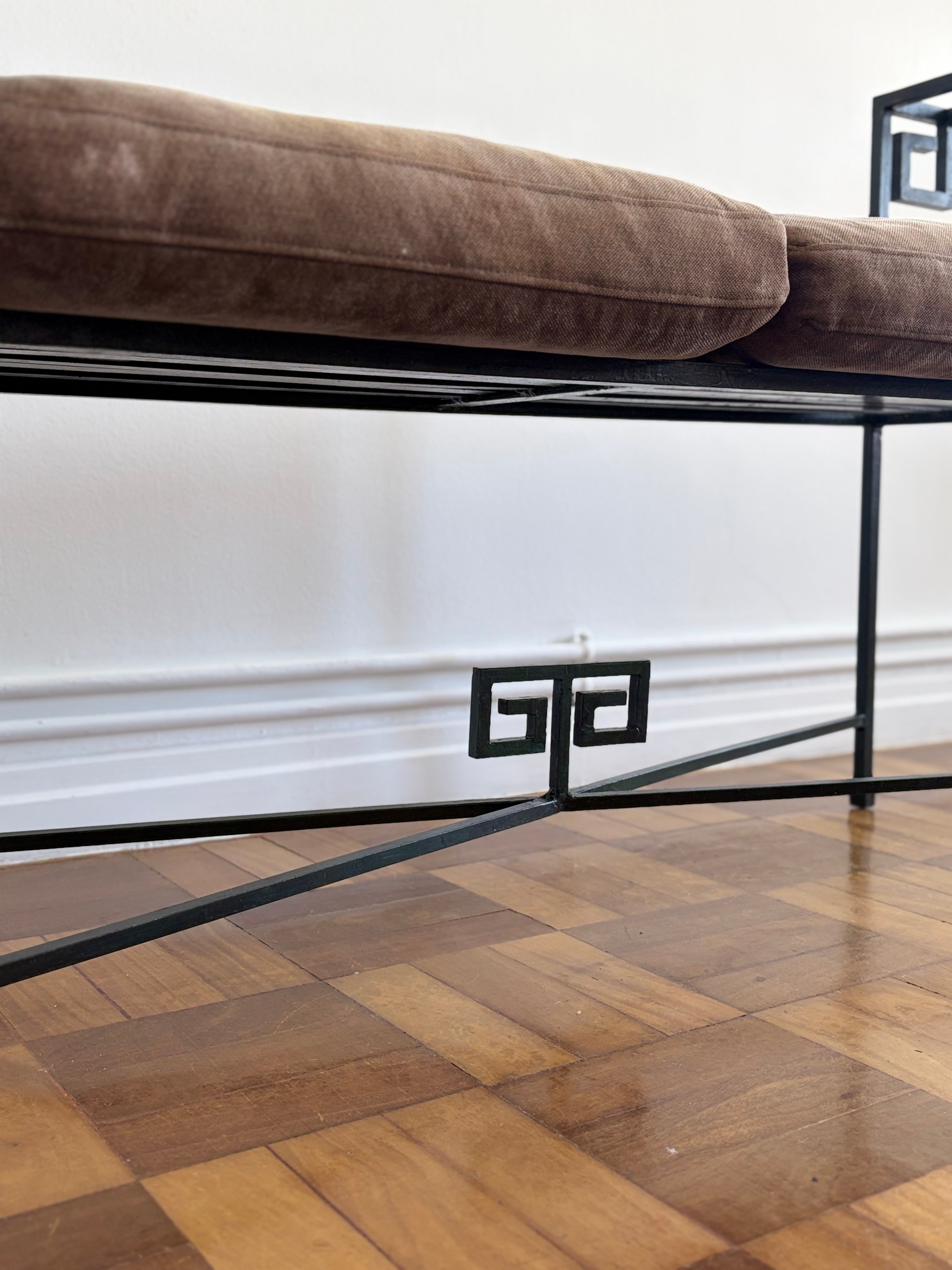 Meander Iron bench, Italy, 1980s — side angle