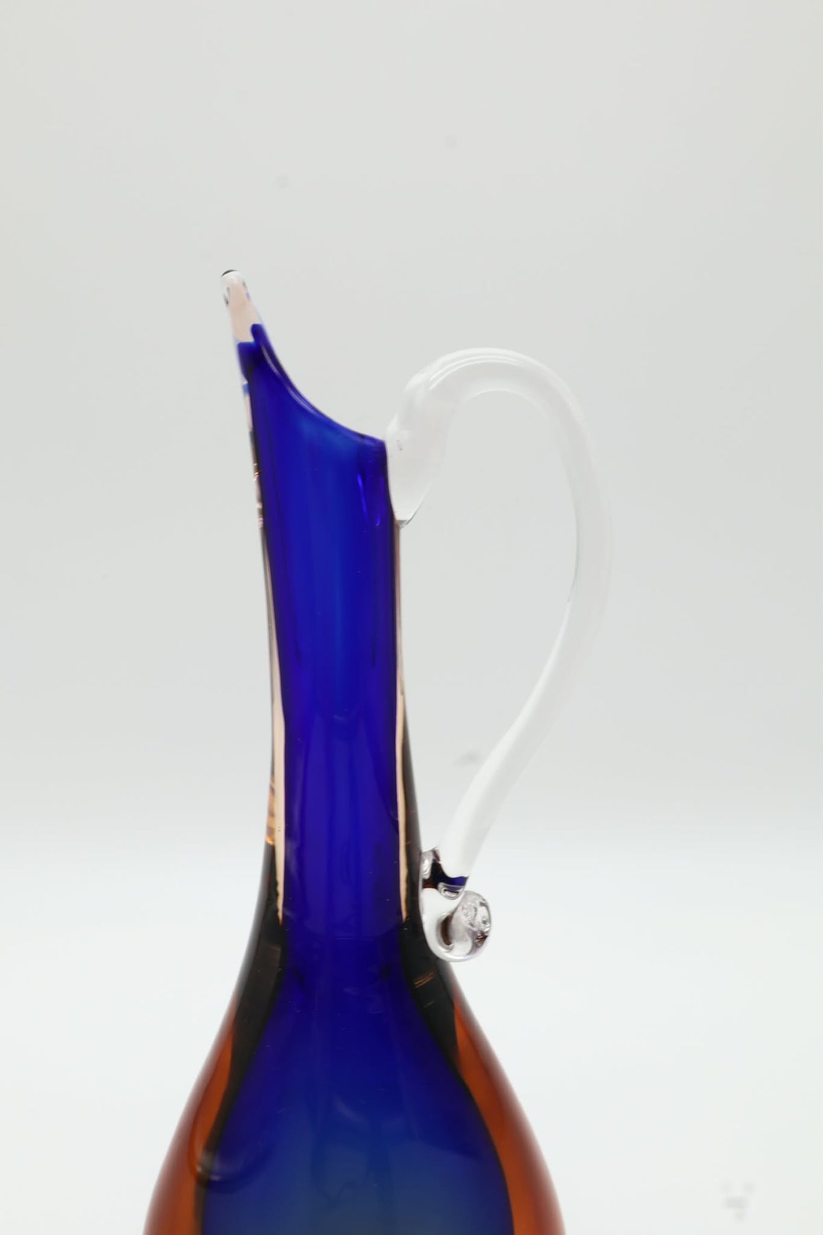 Murano Sommerso Glass Pitcher Vase – Italy, 1960s — close-up