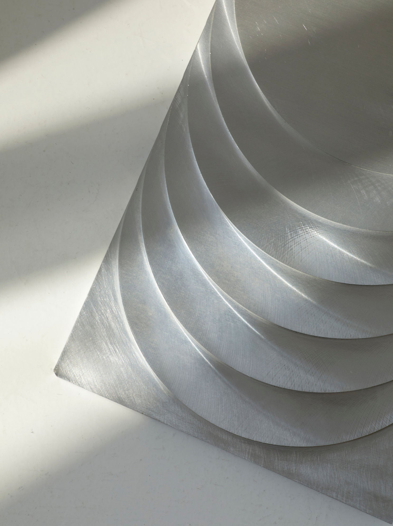 ‘The Sun’s Path' Steel Wall Sculpture By Anonymous French Artist Circa 1970 — back view highlighting layered steel design