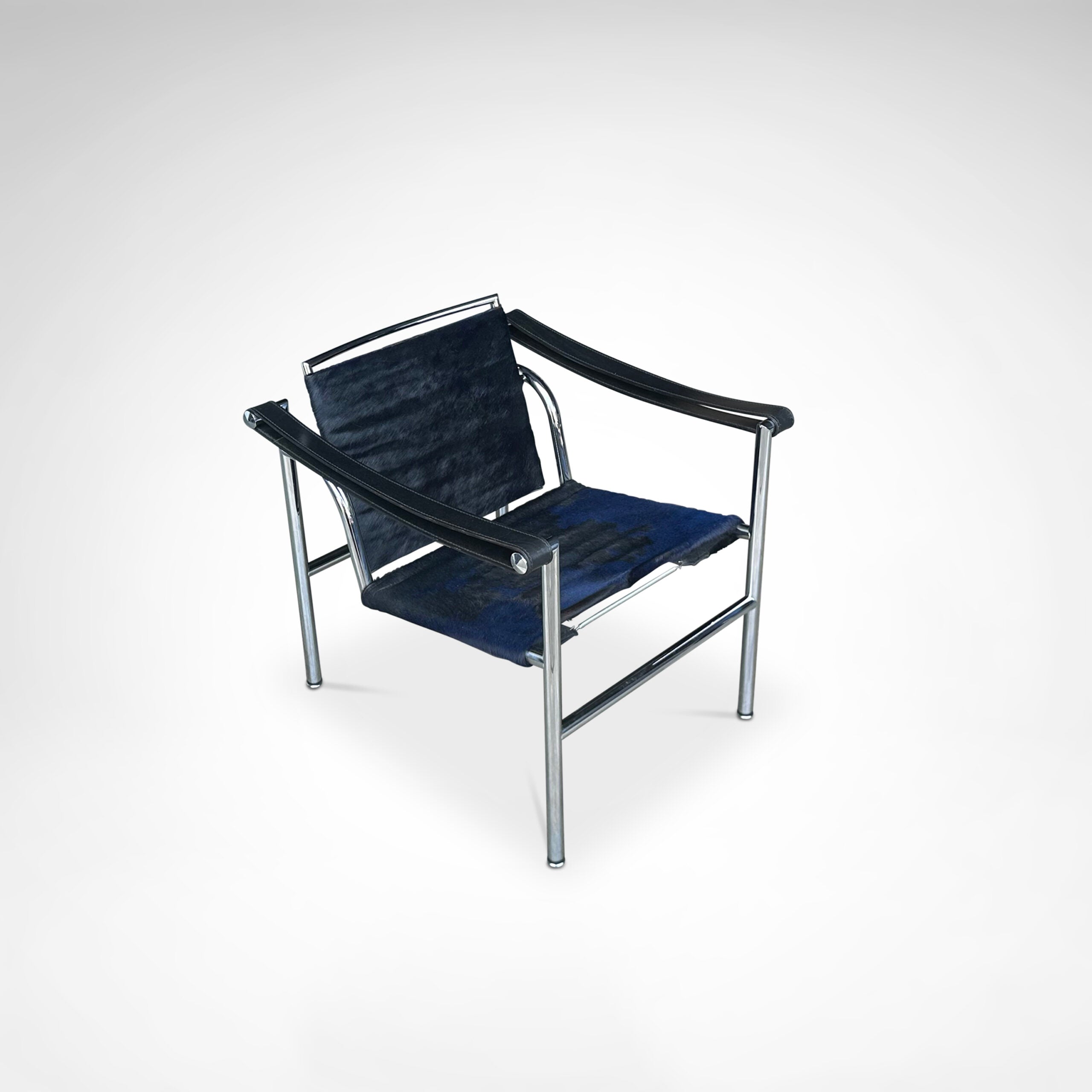 LC1 Blue and Black Ponyskin Armchair by Le Corbusier, Charlotte Perriand & Pierre Jeanneret for Cassina, 1990s — additional view