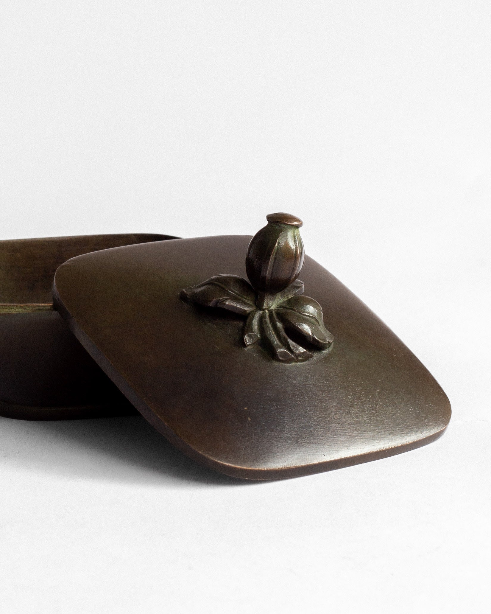 Art Deco Bronze Trinket Box by GAB, Sweden, 1930s — lifestyle setting