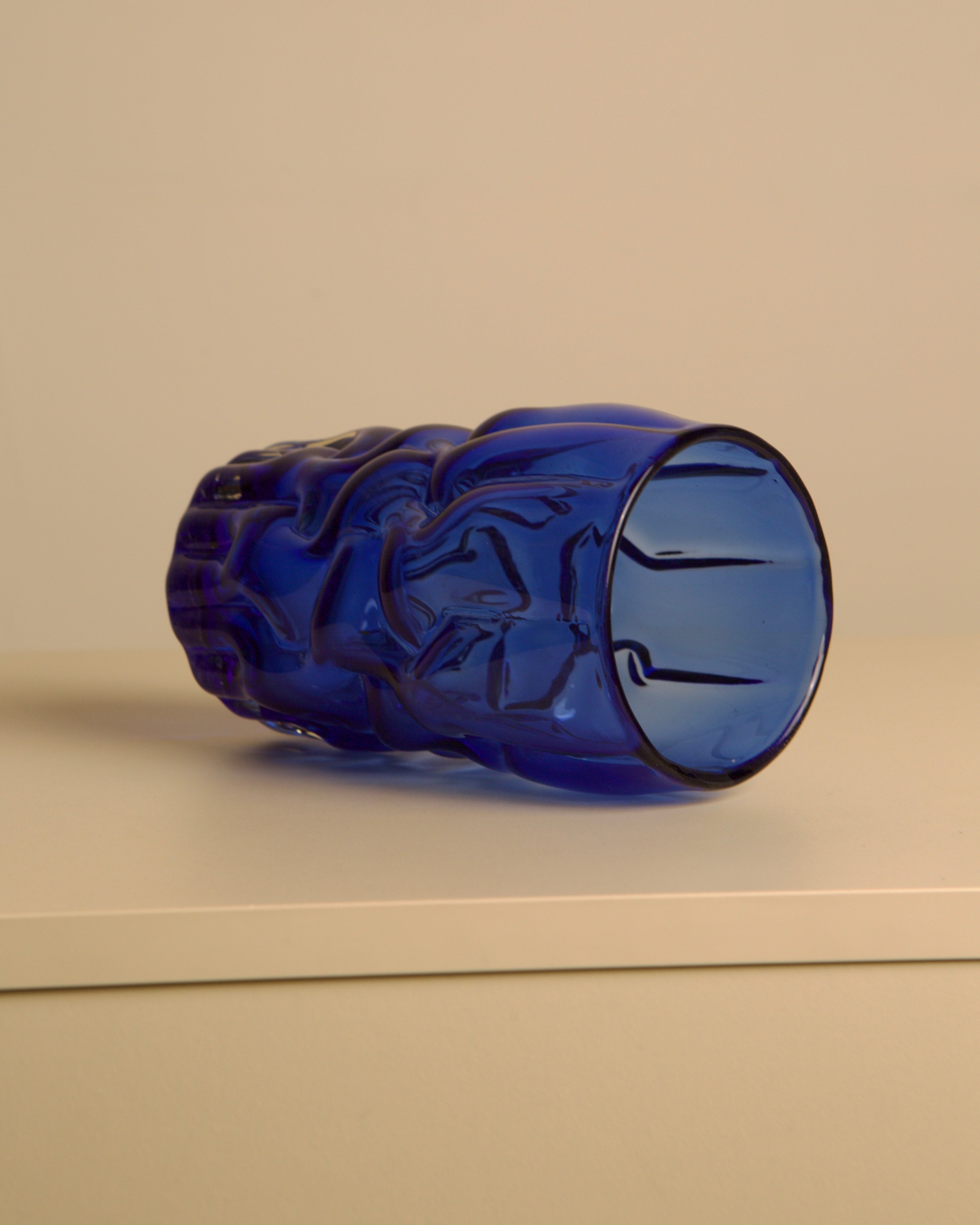 Blue "Organic" Murano glass vase from the 80s — lifestyle setting