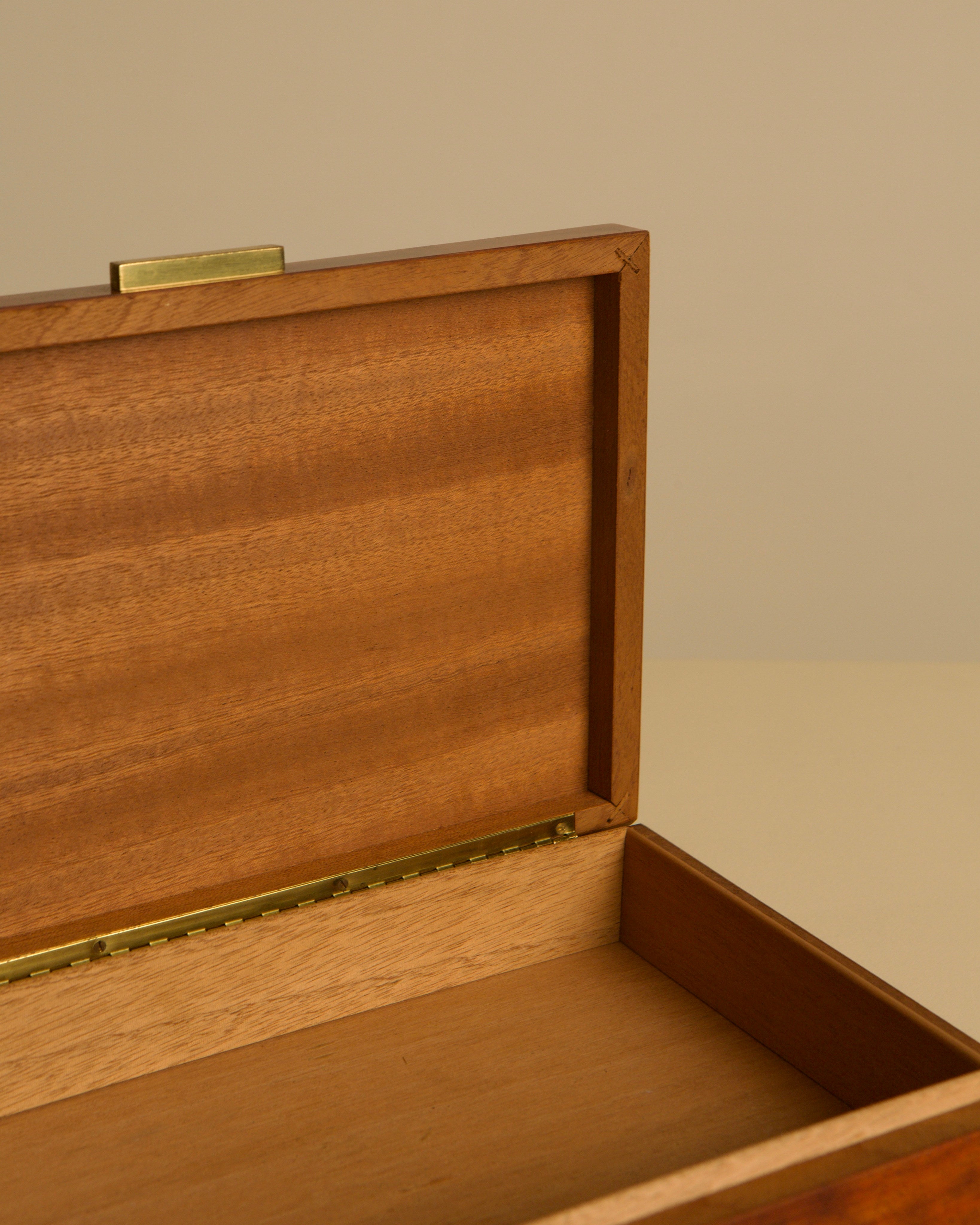 Italian Lacquered Wooden Box 1960s — top view of open box interior