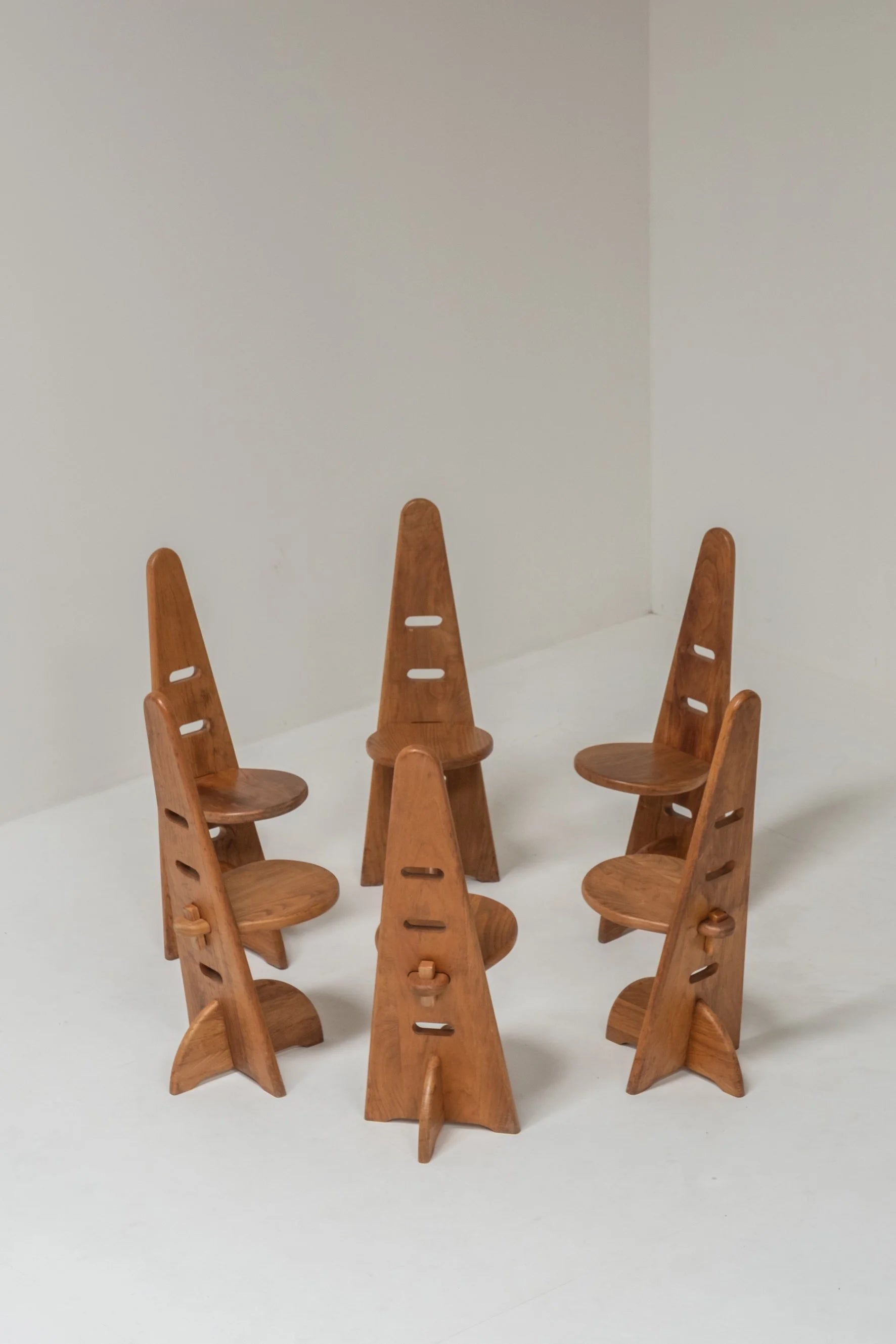 Set of Six Chairs in the Style of Gijs Boelaars — side angle