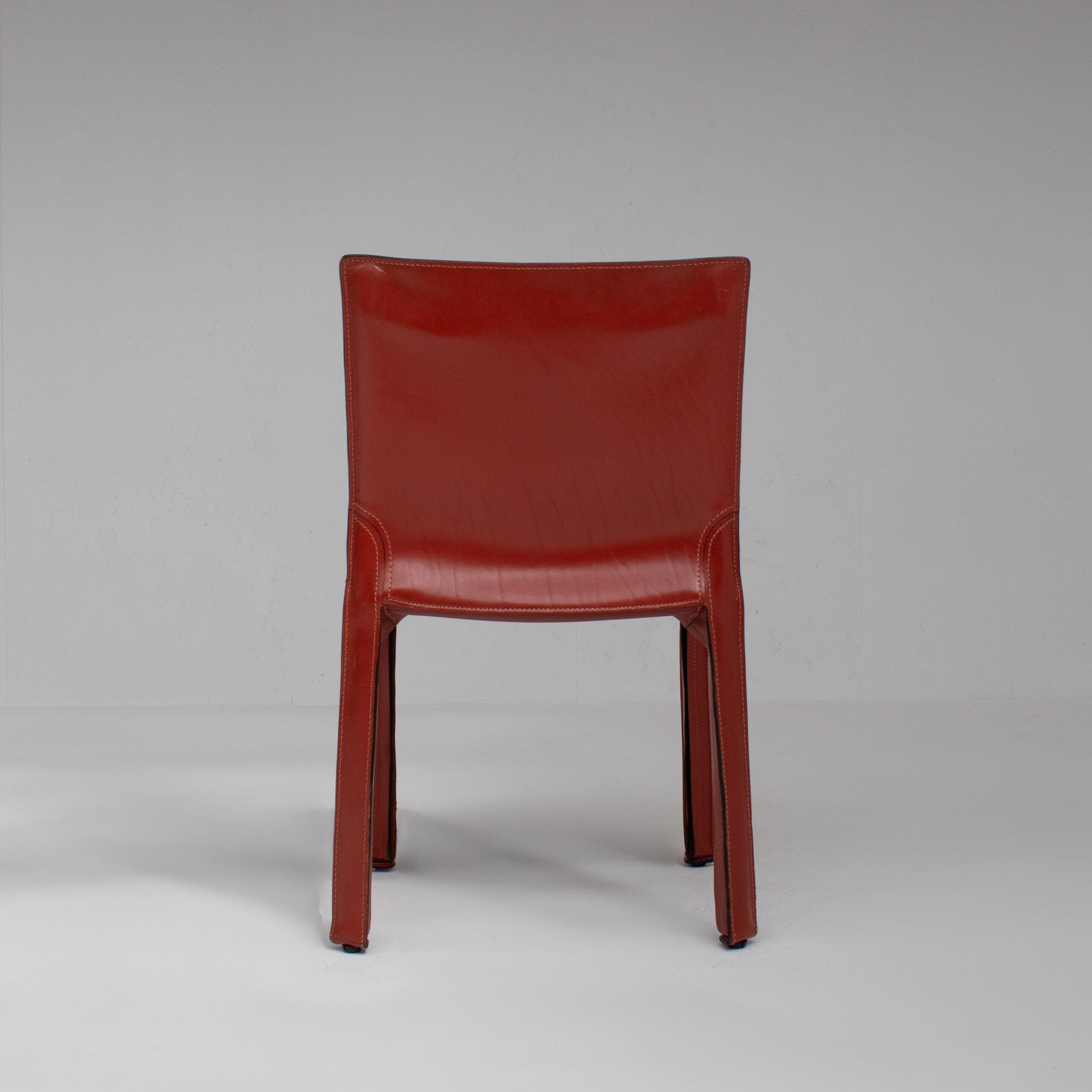 Mario Bellini Cab Chairs for Cassina in Red Leather — additional view