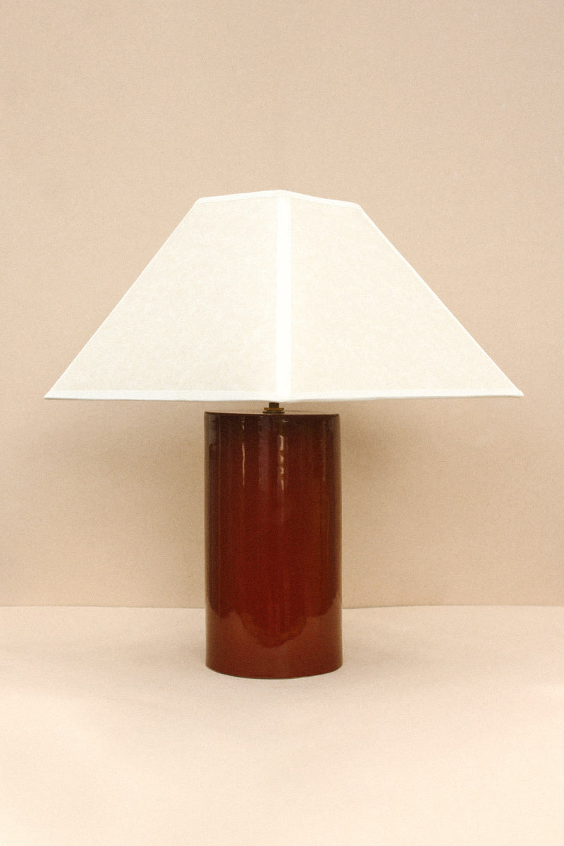 Hacienda Lamp (Cacao) — close-up of ceramic base and shade