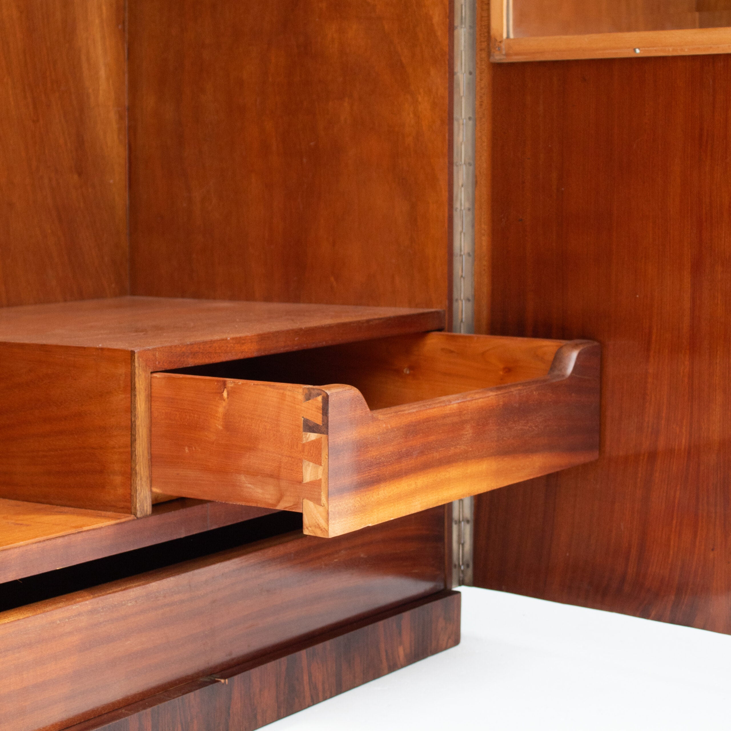 Mid-Century Walnut Wardrobe with Brass Handles — in context