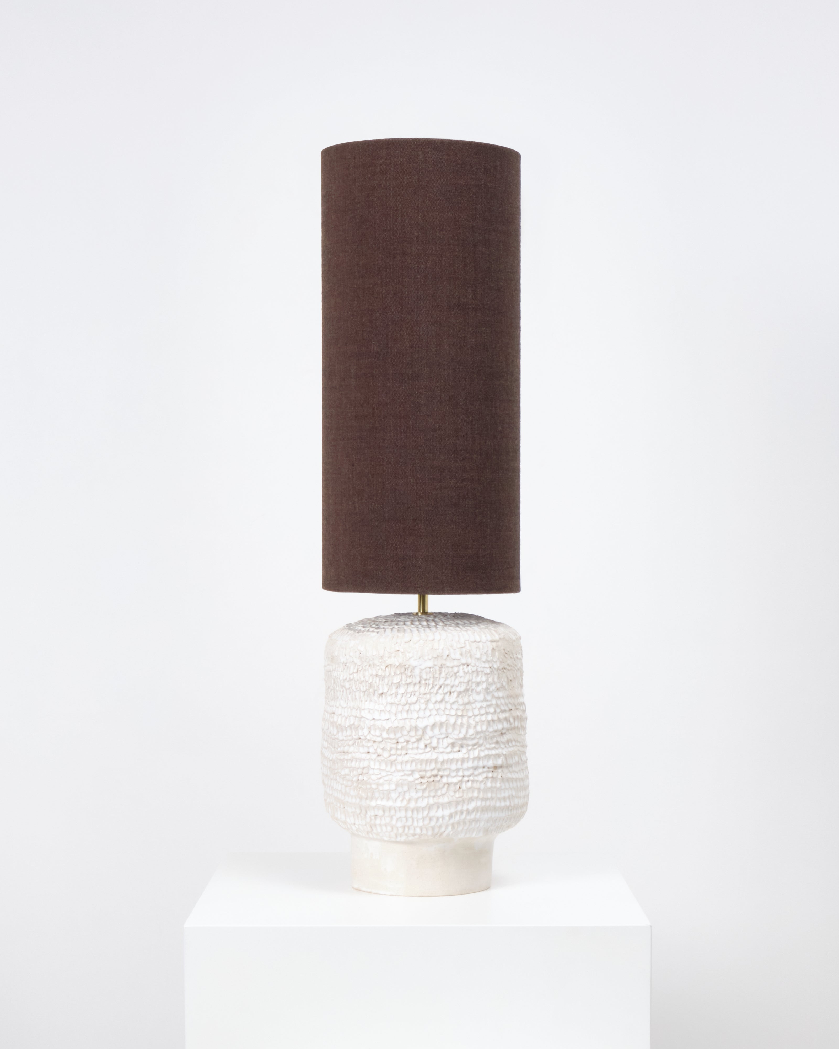 Textured Ceramic Lamp — side angle