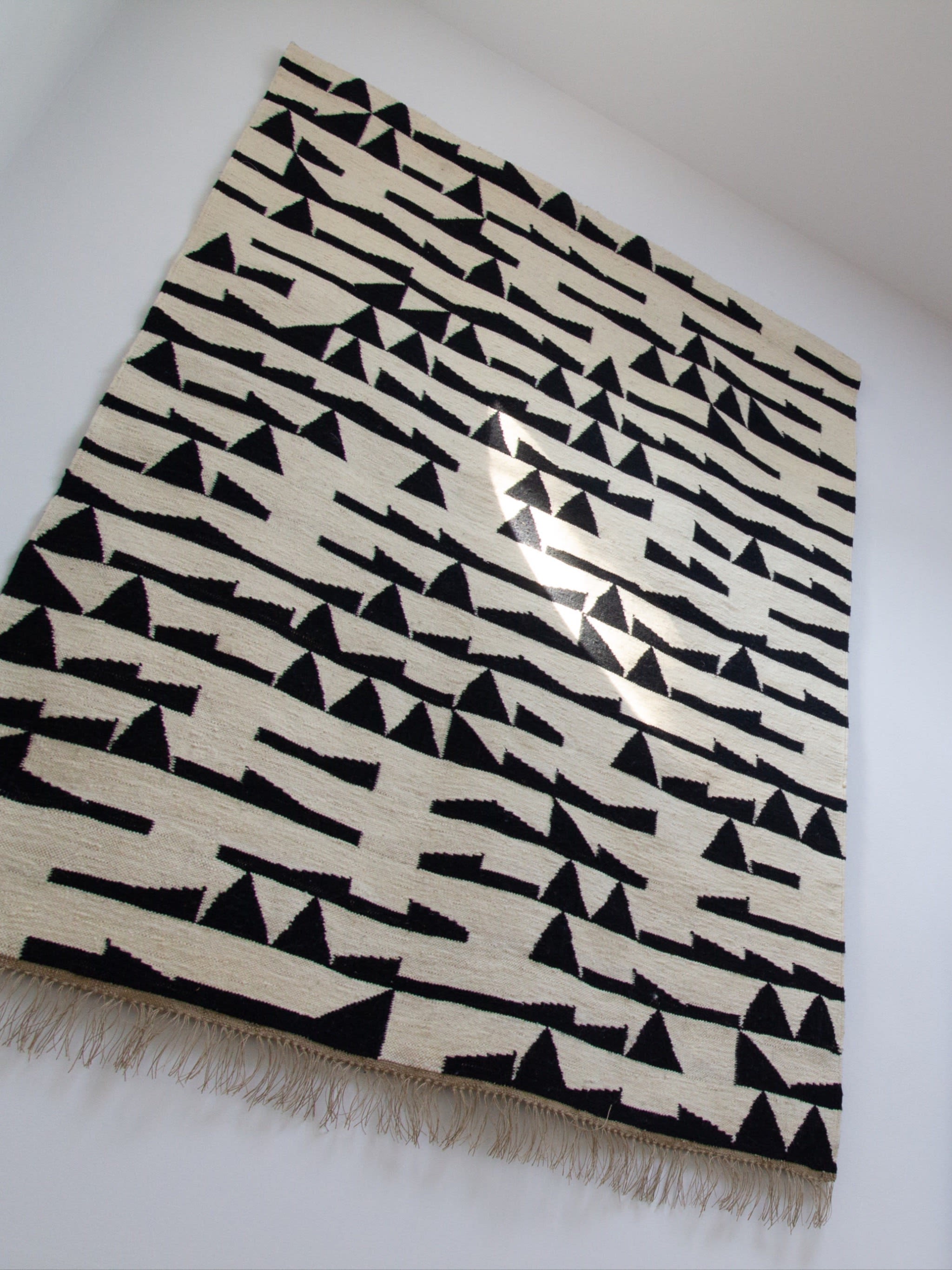 System Chaos  - Contemporary Minimalist Tapestry / Rug — side angle