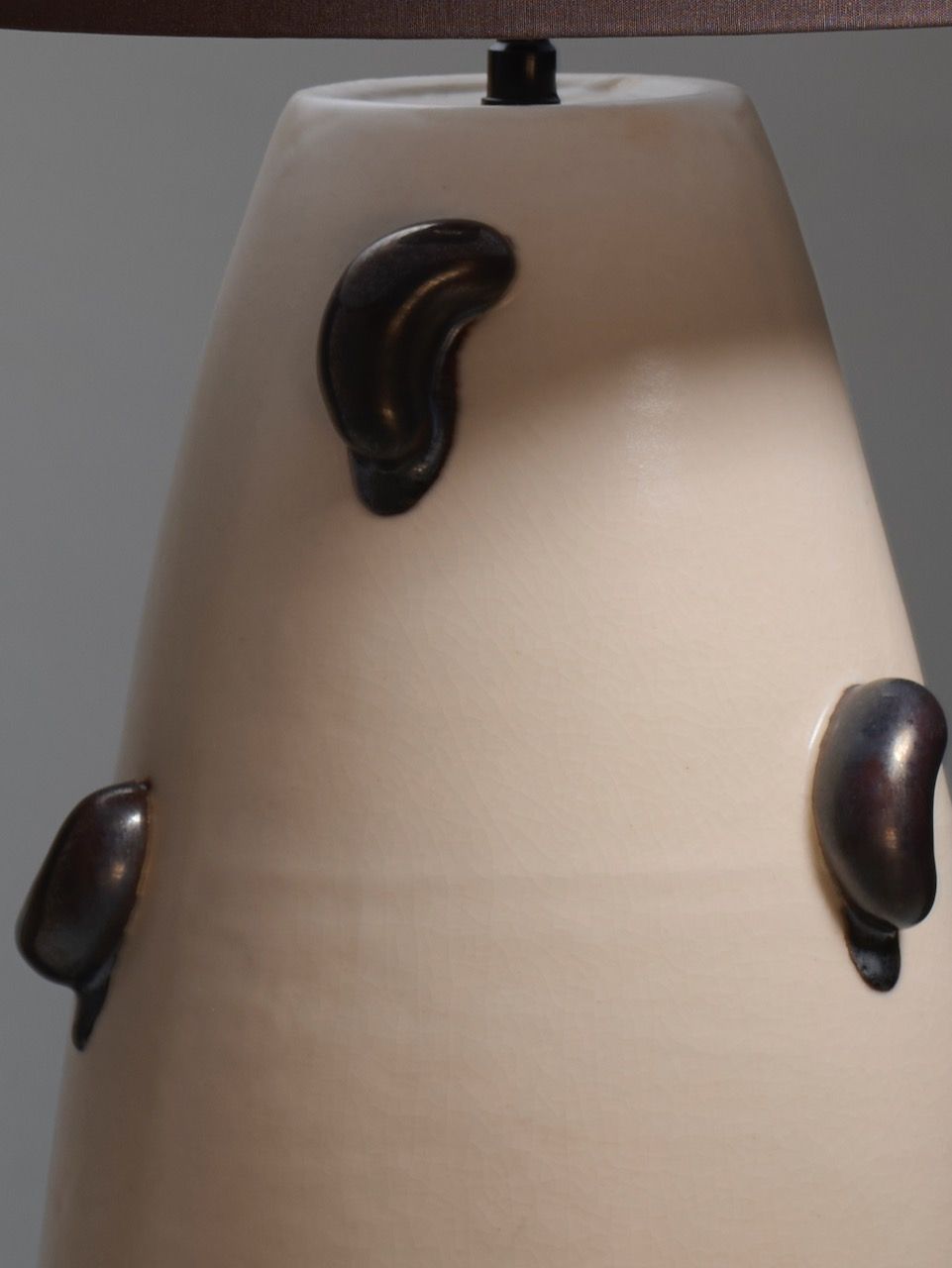 Contemporary Table Lamps in Ceramic - Oceano Collection — top view of textured ceramic lamp