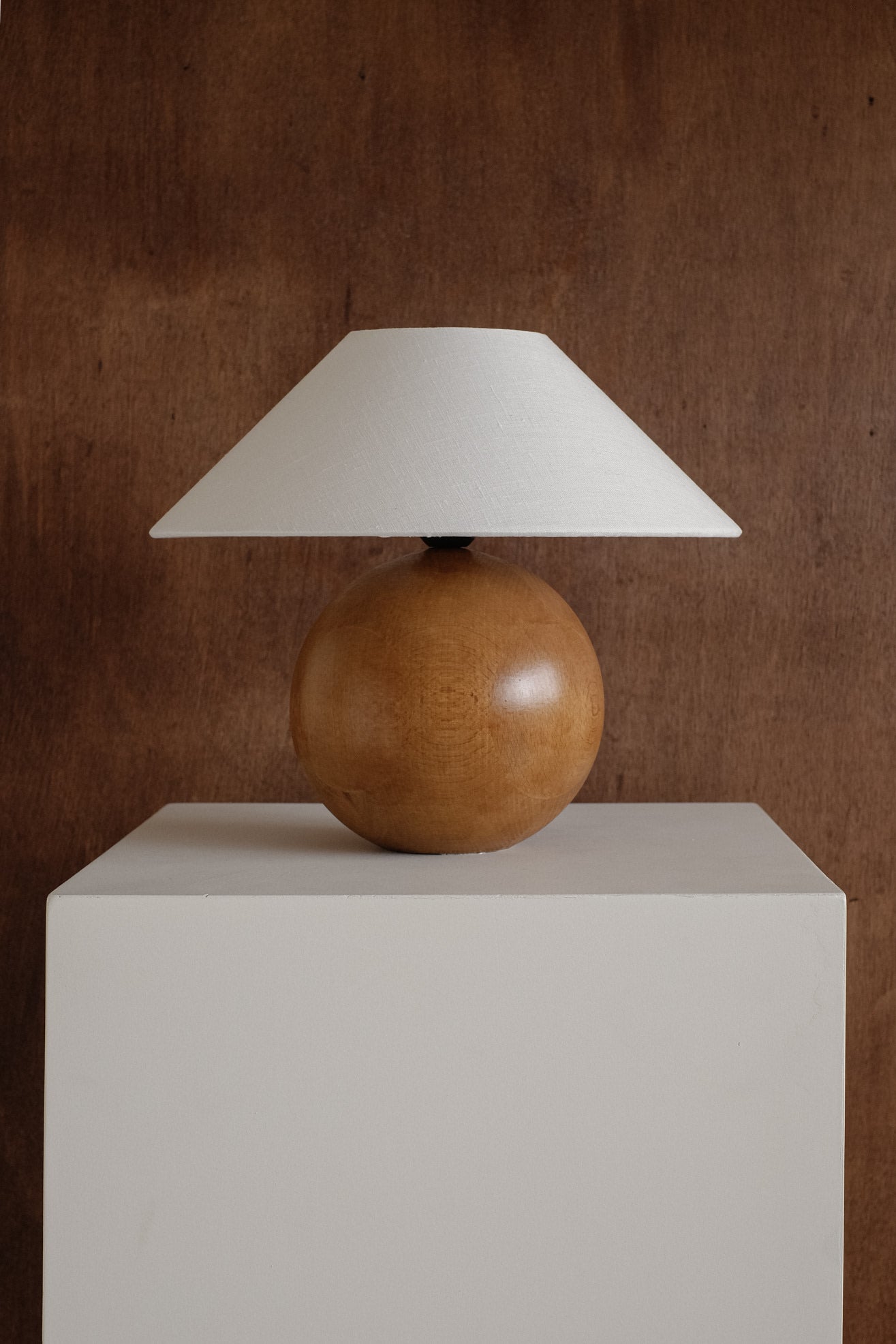 Wooden Sphere Table Lamp by septembre studios | The Oblist