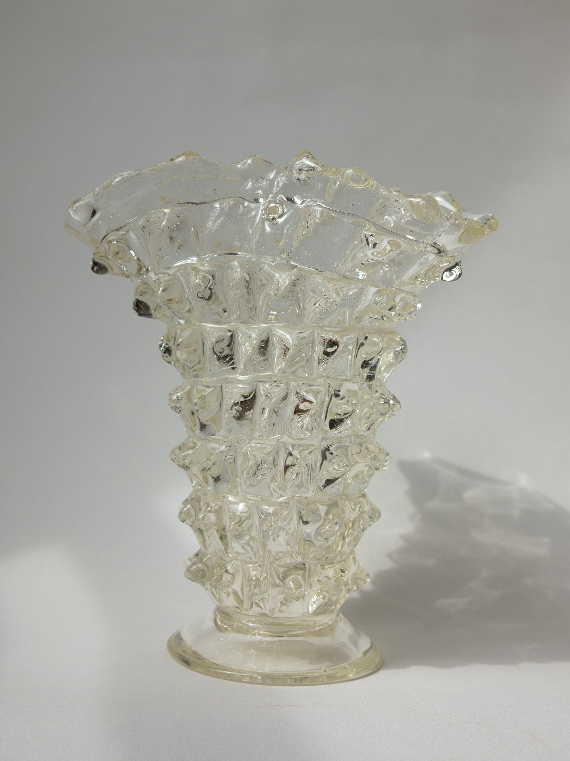 Ercole Barovier "Rostrato" Murano Glass Vase Attr. | Barovier&Toso - c. 1940s — side angle