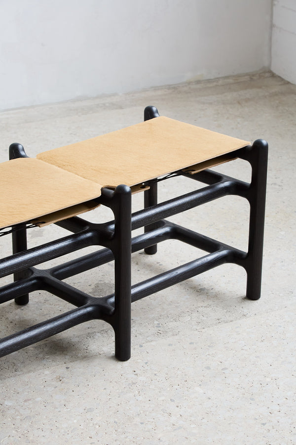 Lyndoe Bench in Solid Wood and Leather