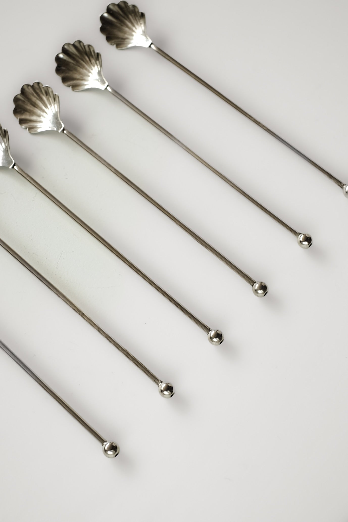 Silver-Plated Shell Cocktail Spoons — lifestyle setting
