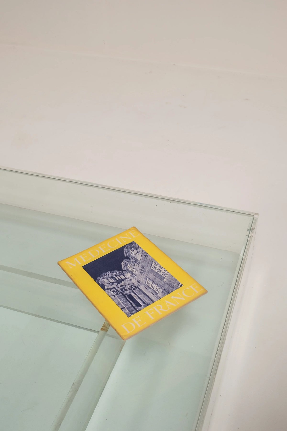 Glass and Plexiglass Display Coffee Table, 1970s — lifestyle setting