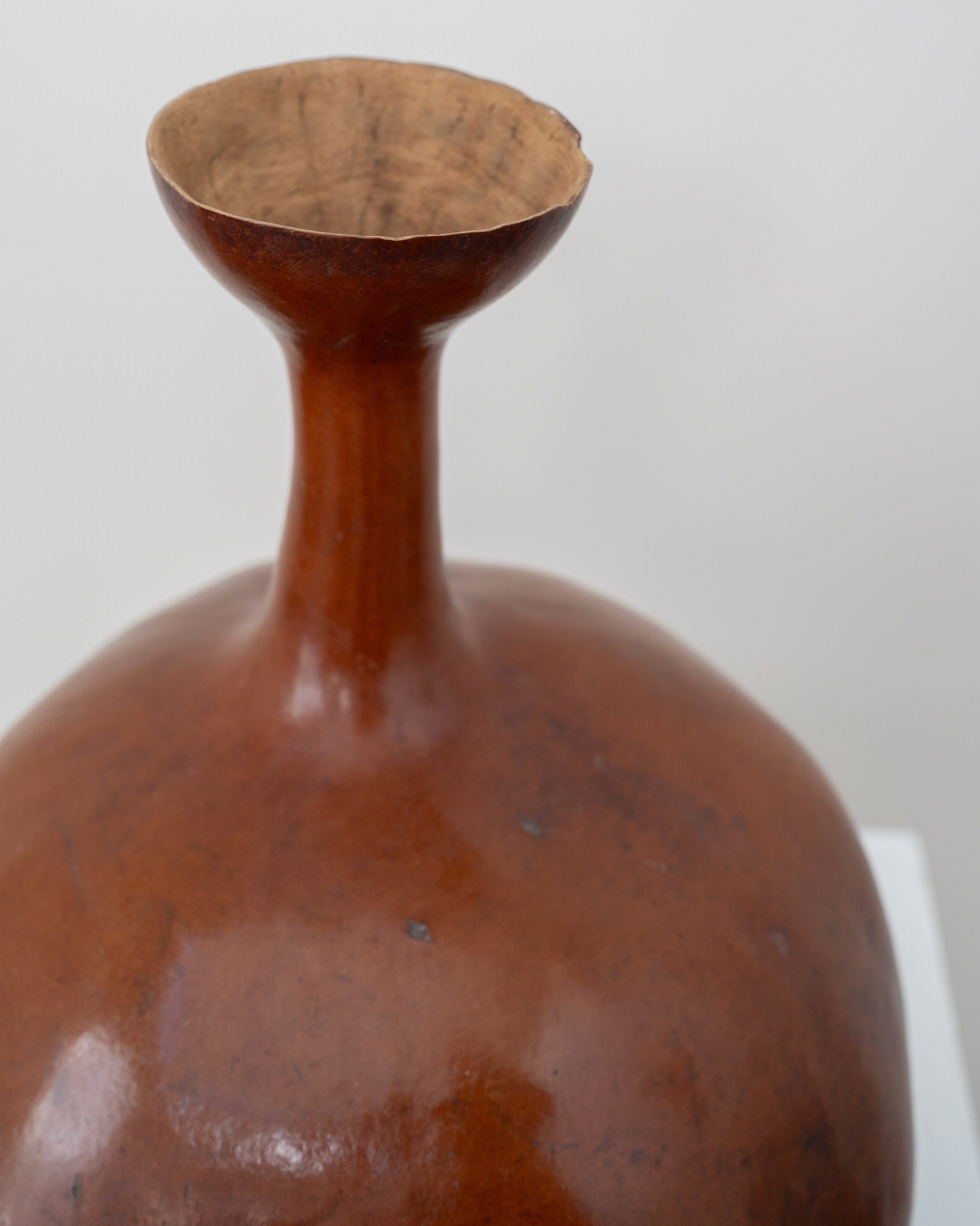 Vintage Sculptural Tutsi Gourd Vessel Vase Sculpture — close-up