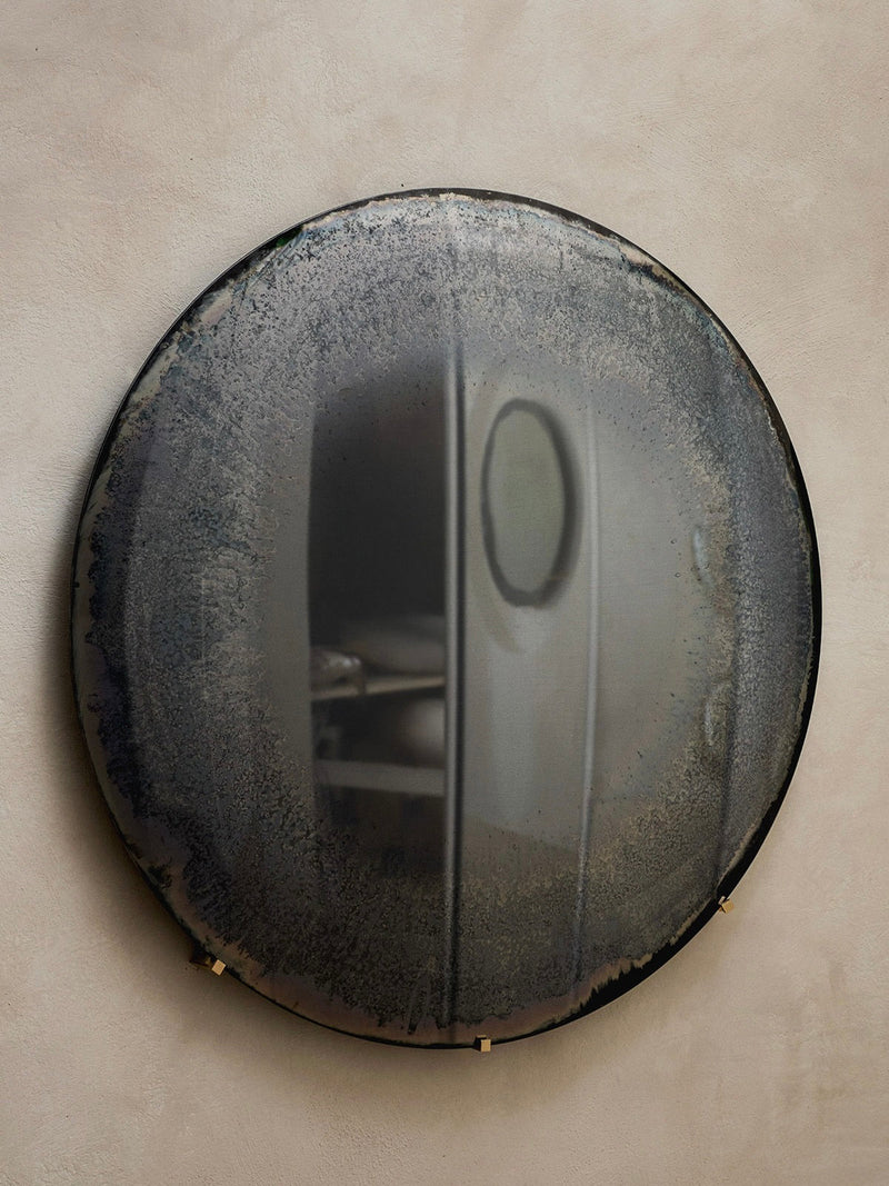 Gray Mist Convex Oxidized Mirror by HOMA | The Oblist