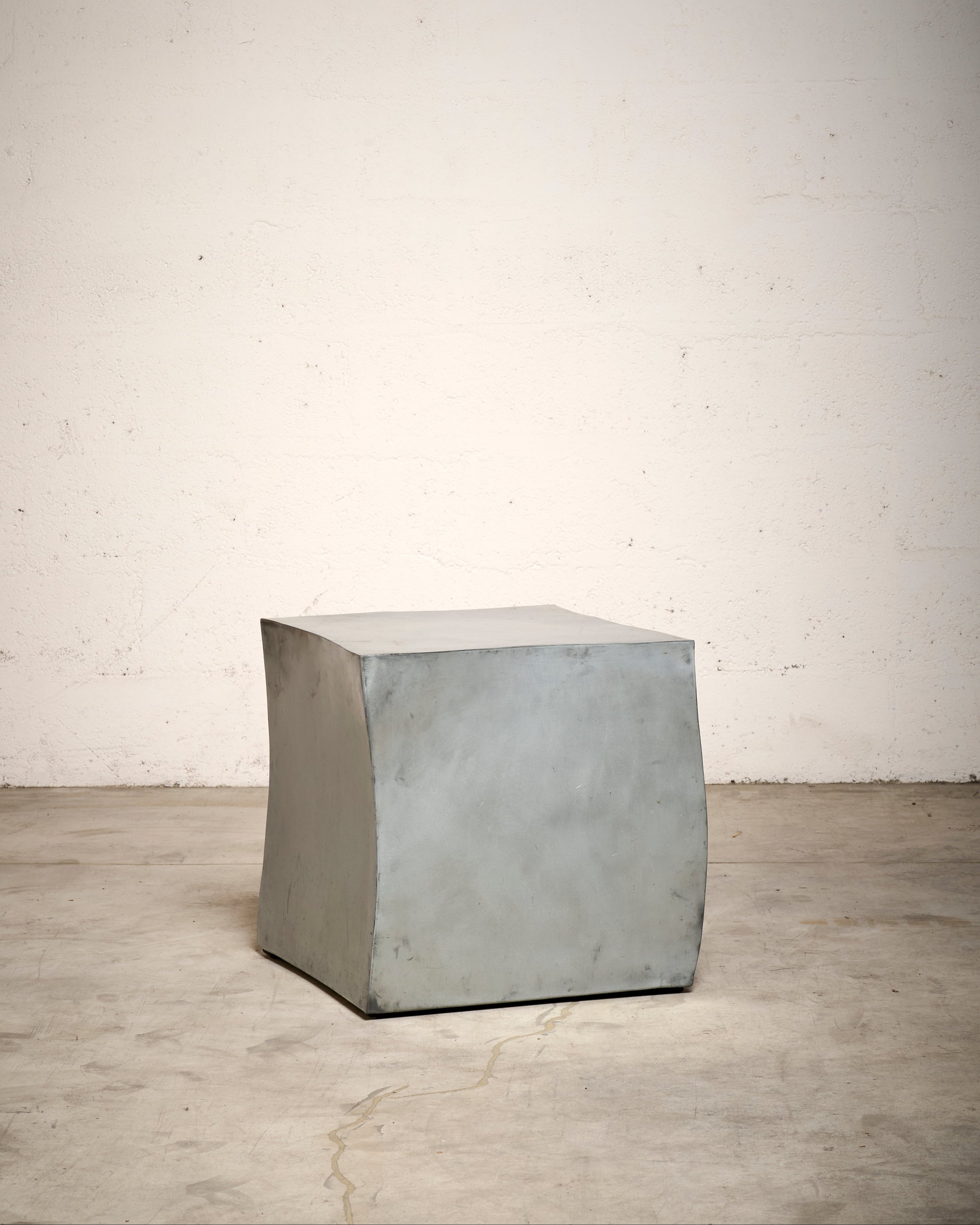 Cube Side Table by Pucci de Rossi, Zinc, France, 2000's