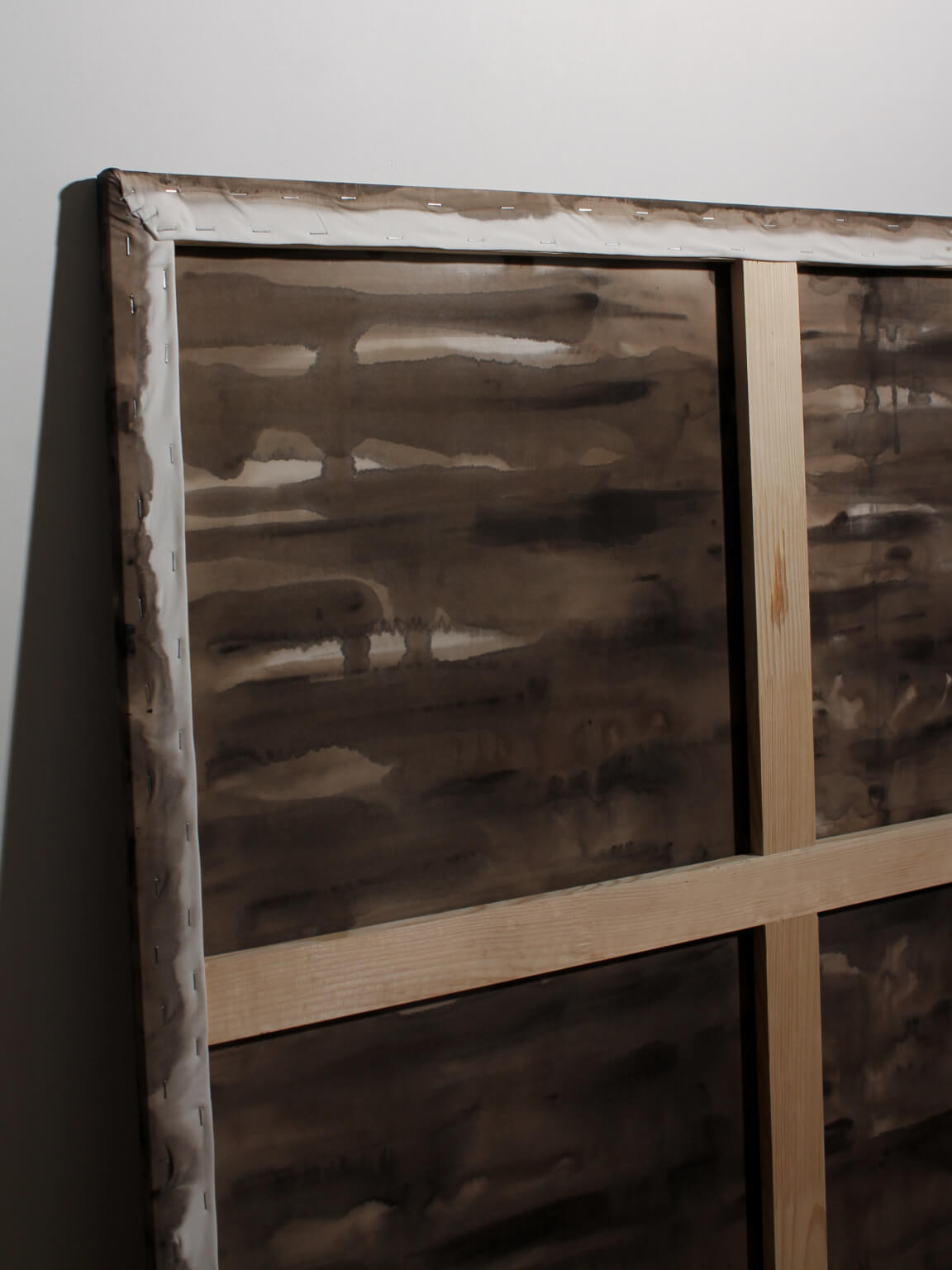 Horizontal Organic Lines In Brown By Karina Savonenko, 100x100cm — additional view