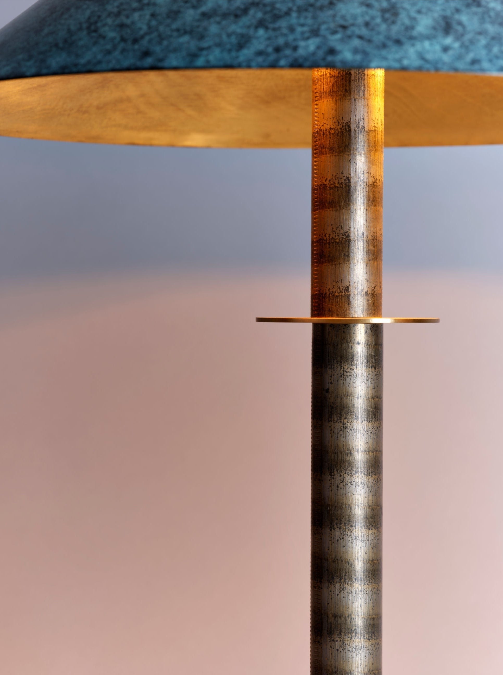 Louisa II Table Lamp — close-up of textured metal base and shade