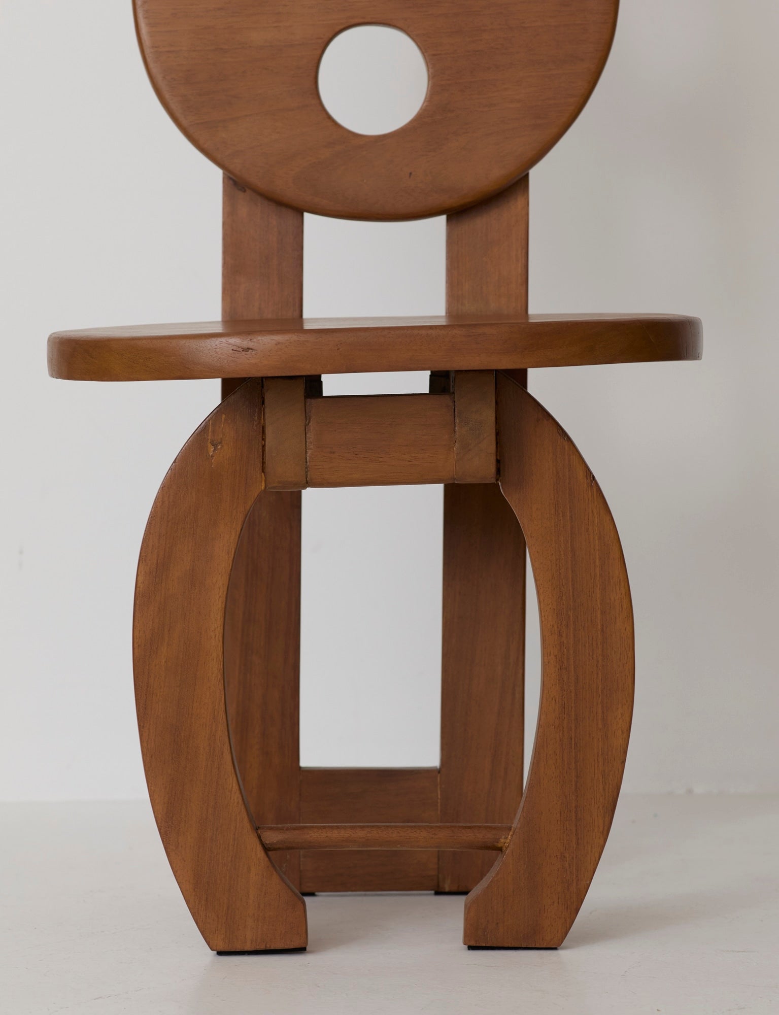 Heavy Sculptural Artisanal Chair in Solid Exotic Wood — view 10
