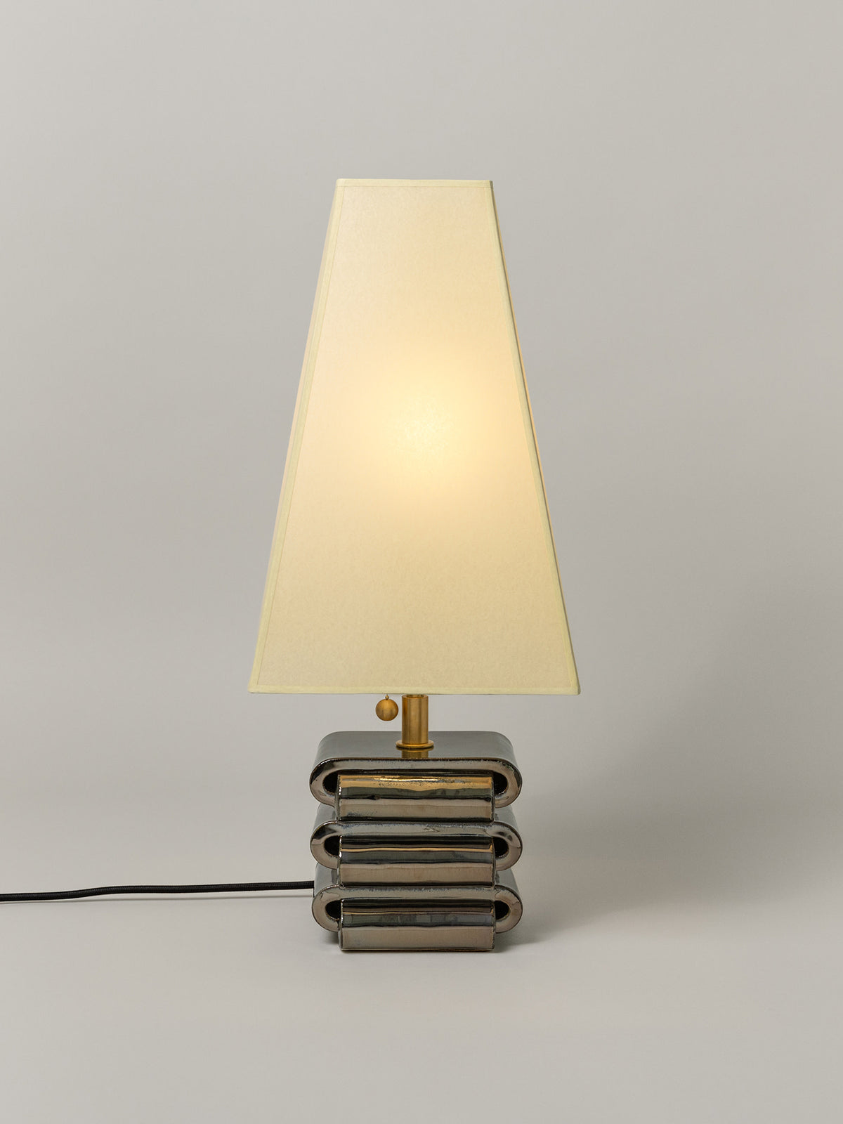 Gio Table Lamp, Obsidian / Faint Green Shade by SIN | The Oblist