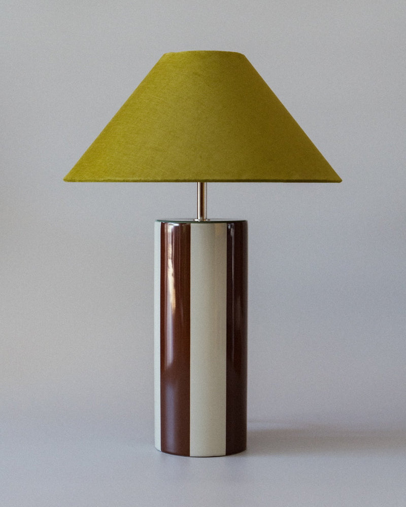 Ombrellina" Table Lamp - Chicory Coffee & Golden Olive by mattina moderna | The Oblist — ceramic base, olive green shade