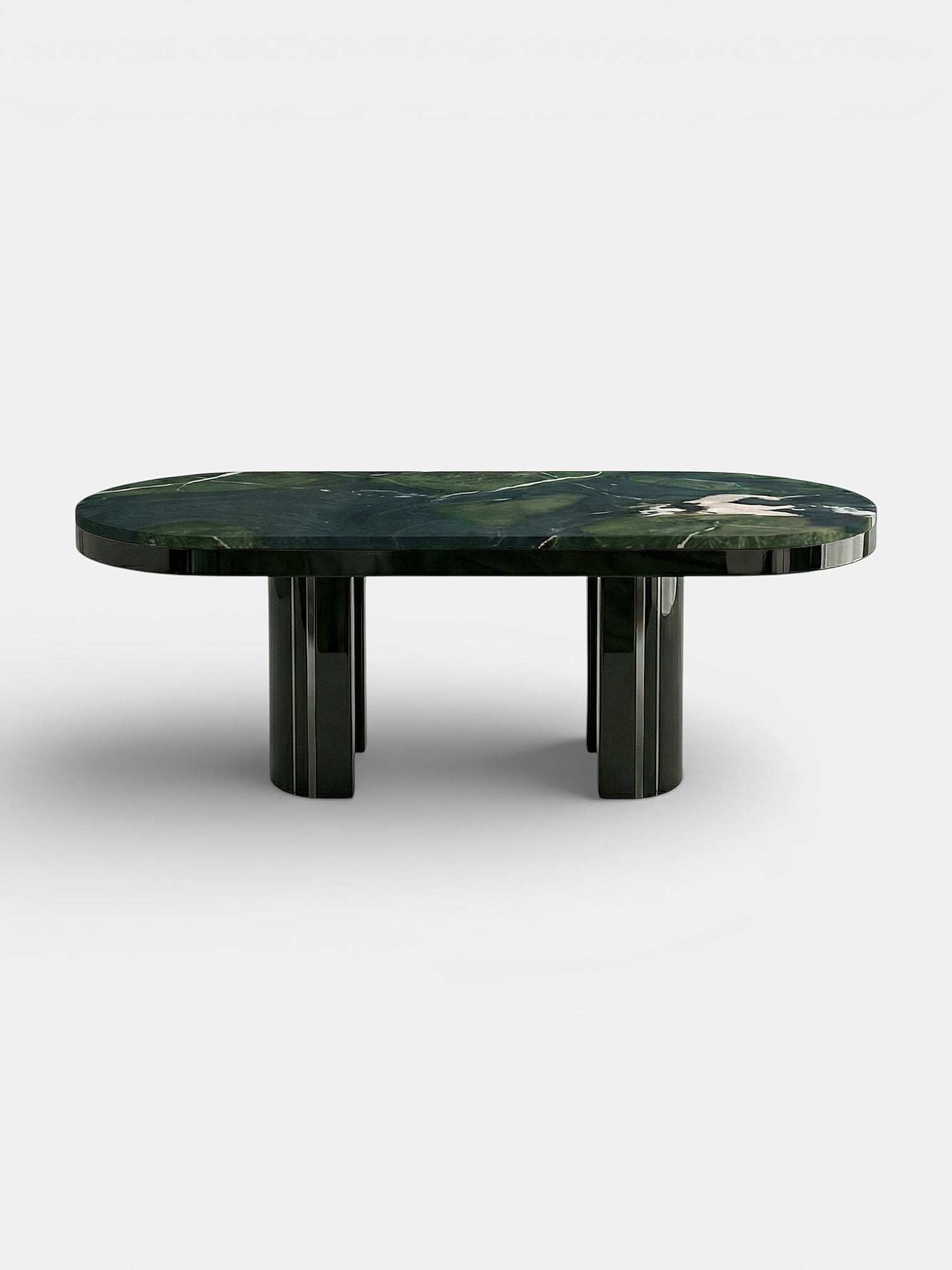 Gio Black And Avocado Marble Dining Table by Marbera | The Oblist — marble top, modern design