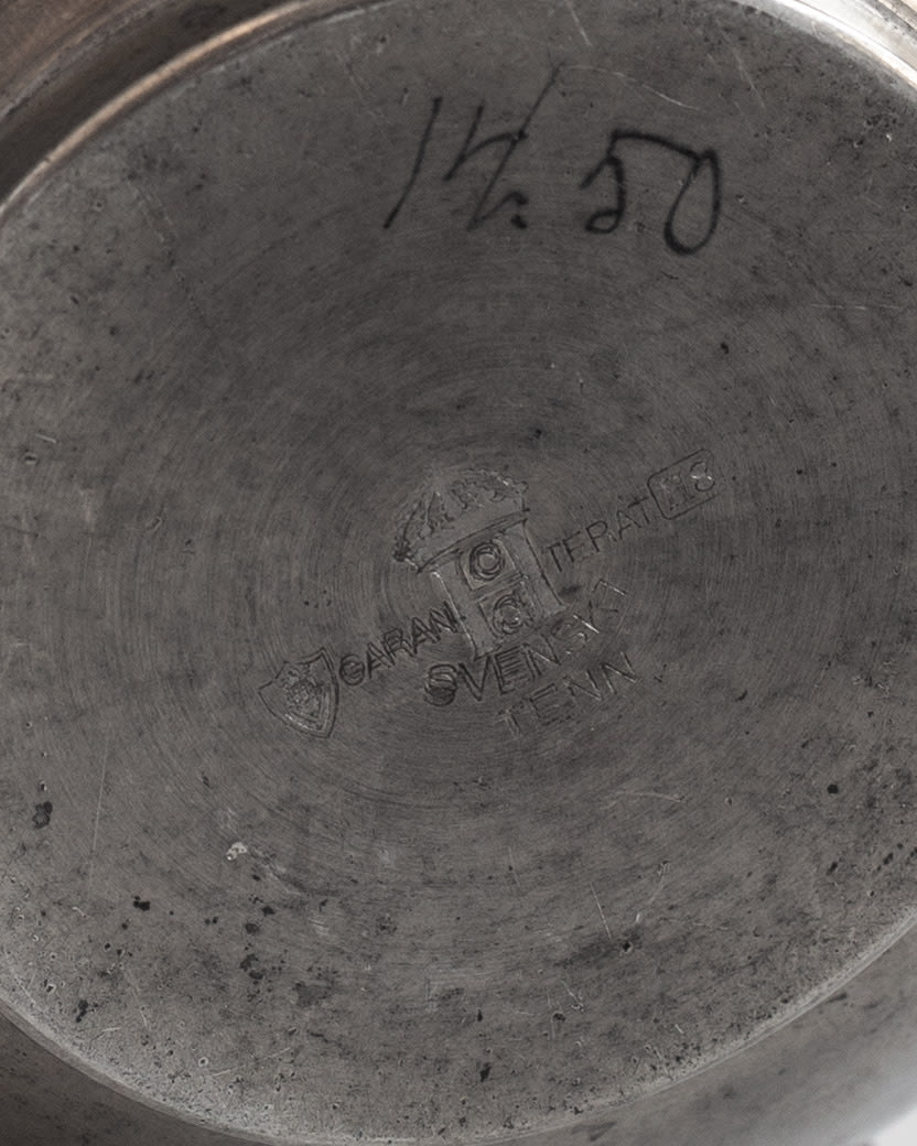 Spherical Art Deco Pewter Vase by C.G. Hallberg, 1934