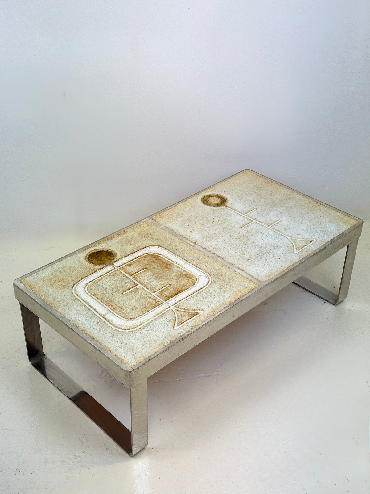 Ceramic and Chrome Coffee Table — Jean Gregorieff — lifestyle setting