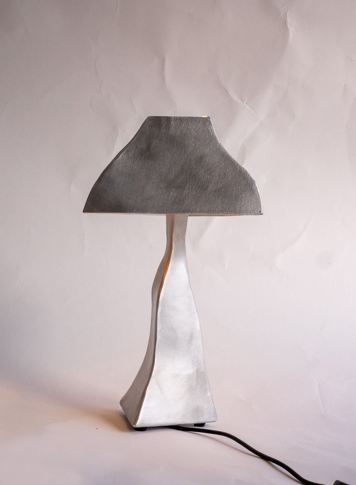 Aluminum 'Paper' Lamp by Six Dots Design | The Oblist — modern silver finish