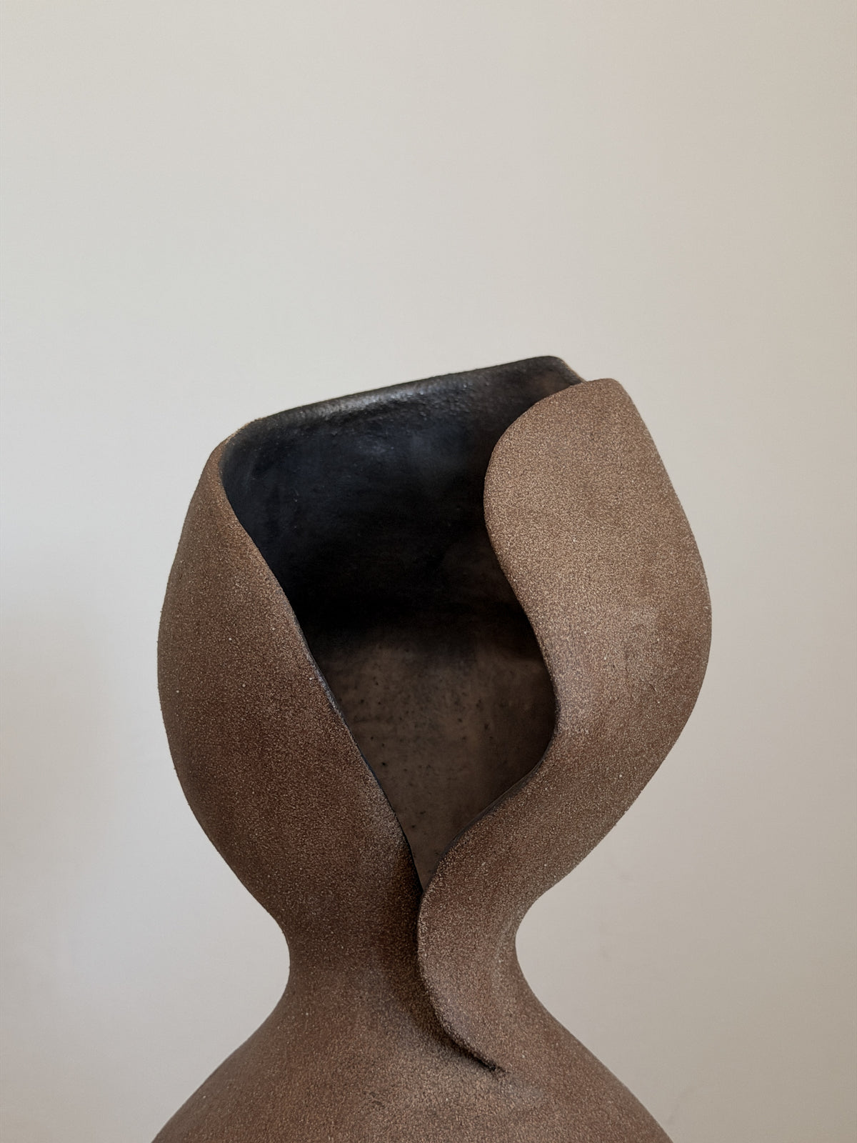 Sculptural Vase in Ceramic | Japandi Style Ceramic Sculpture — lifestyle setting