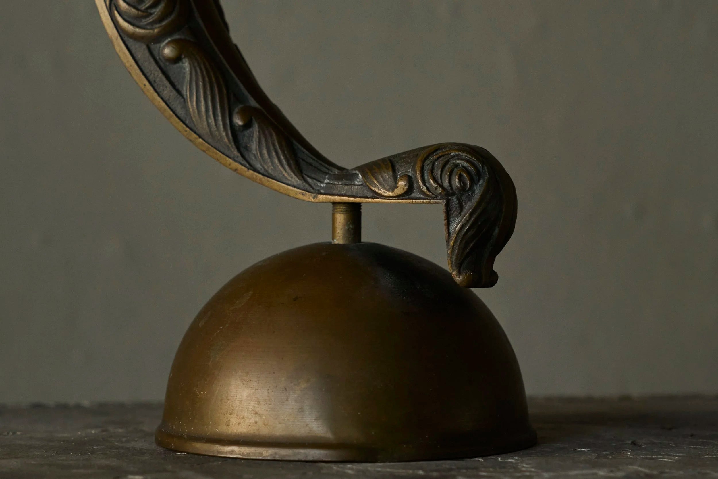 Sculptural Table Lamp in Brass and Opaline Glass Europe Early 20th Century — in context