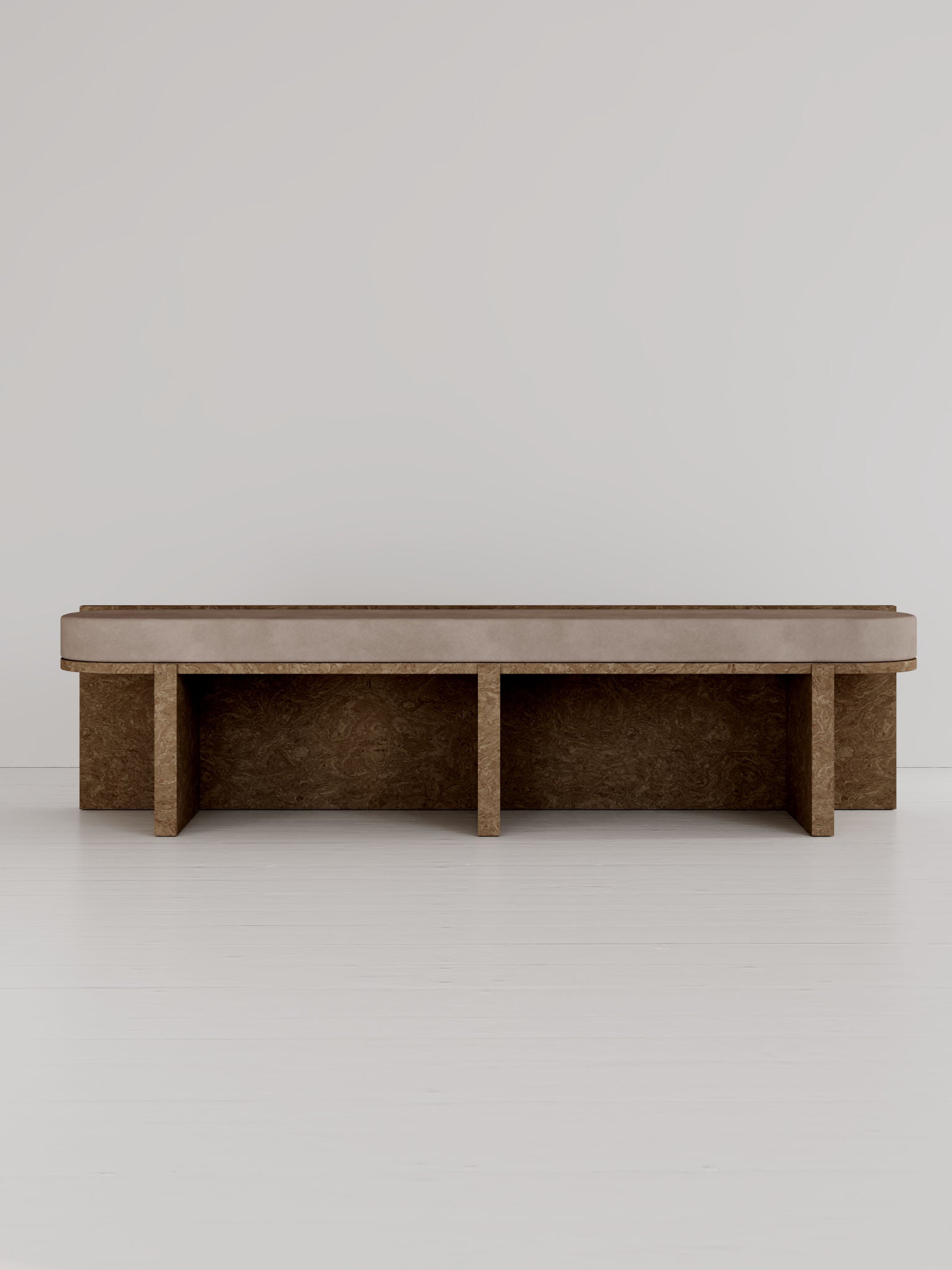 Meï 03' Bench — front view in neutral interior setting