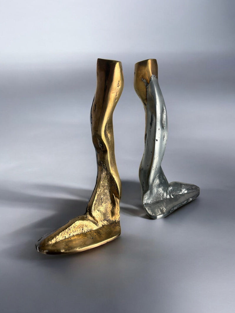 Pair of Brutalist Bookends by Ardisur, Spain, 1970s | The Oblist — metallic finish, handcrafted