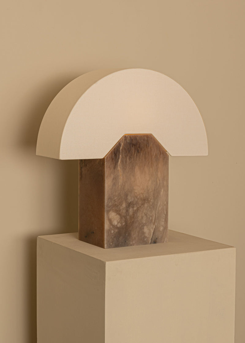 'Edna' Table Lamp in Tobacco Alabaster by Simone & Marcel | The Oblist